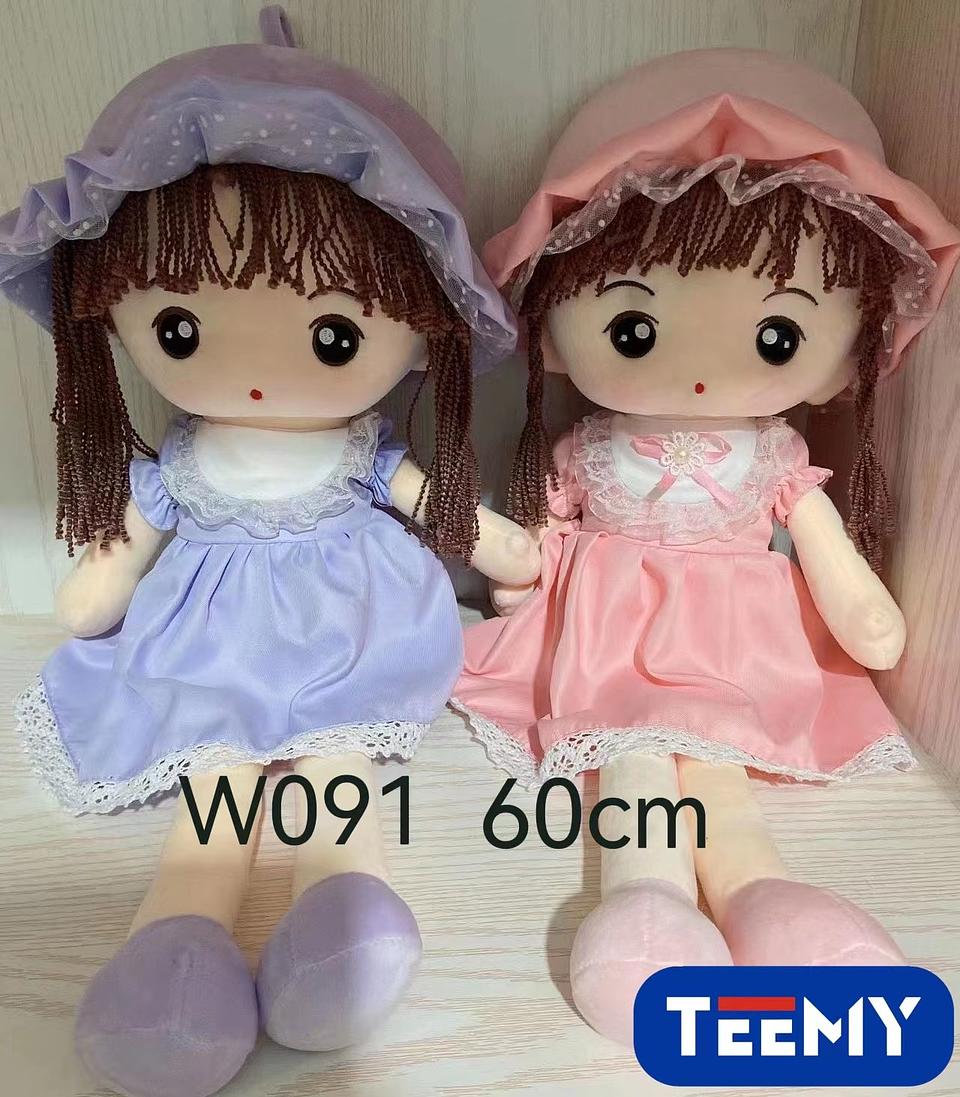 PELUCHE MUÑECA PEPONA 60 CM , PRECIO PUBLICADO ES AL POR MAYOR Y DEBEN SER 3 UNIDADES DEL MISMO  (W091) 1