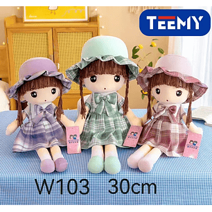  PELUCHE MUÑECA 30 CM , PRECIO PUBLICADO ES AL POR MAYOR Y DEBEN SER 3 UNIDADES DEL MISMO 