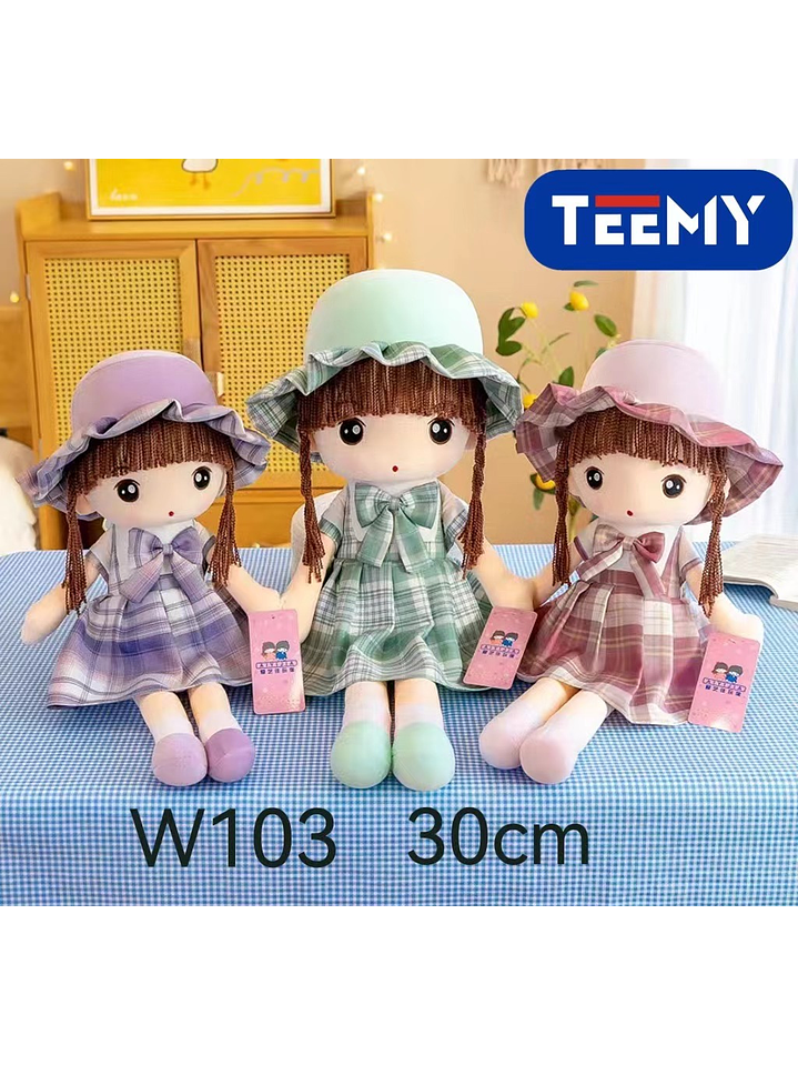  PELUCHE MUÑECA 30 CM , PRECIO PUBLICADO ES AL POR MAYOR Y DEBEN SER 3 UNIDADES DEL MISMO  1