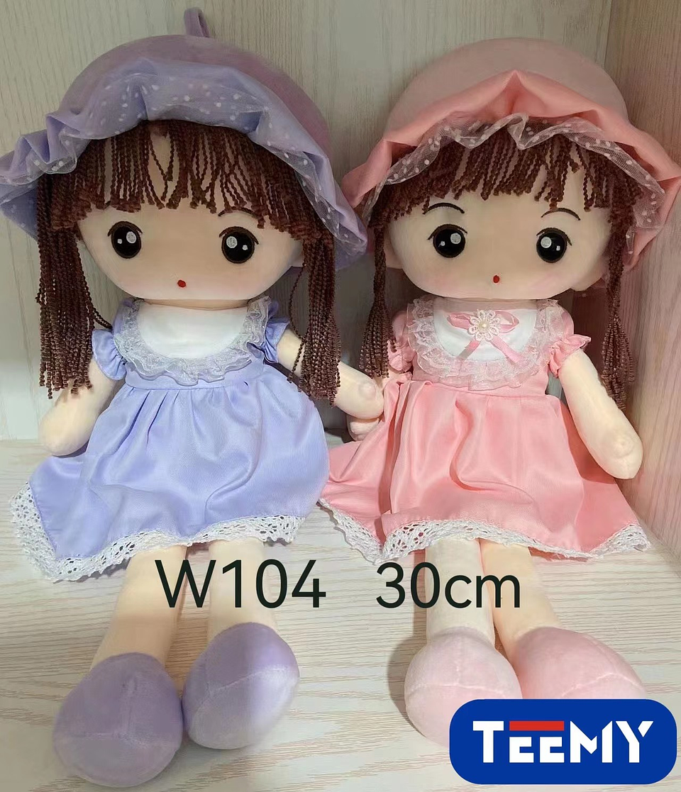 PELUCHE MUÑECA PEPONA 30 CM  , PRECIO PUBLICADO ES AL POR MAYOR Y DEBEN SER 3 UNIDADES DEL MISMO  (W104) 1