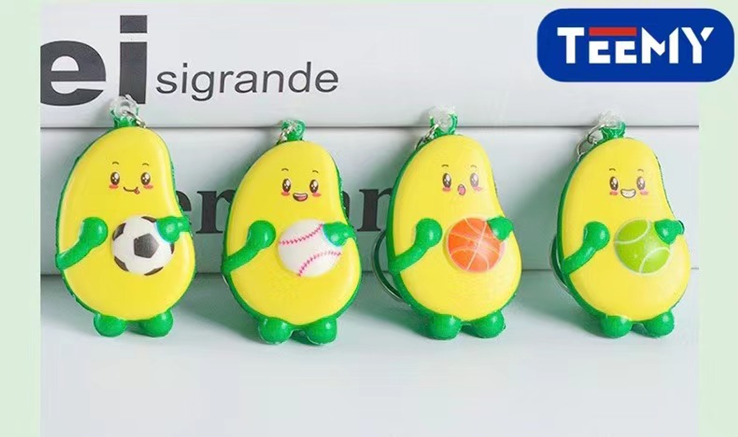 LLAVERO SQUISHY PAQUETE 12 PIEZAS (YSK871) 1