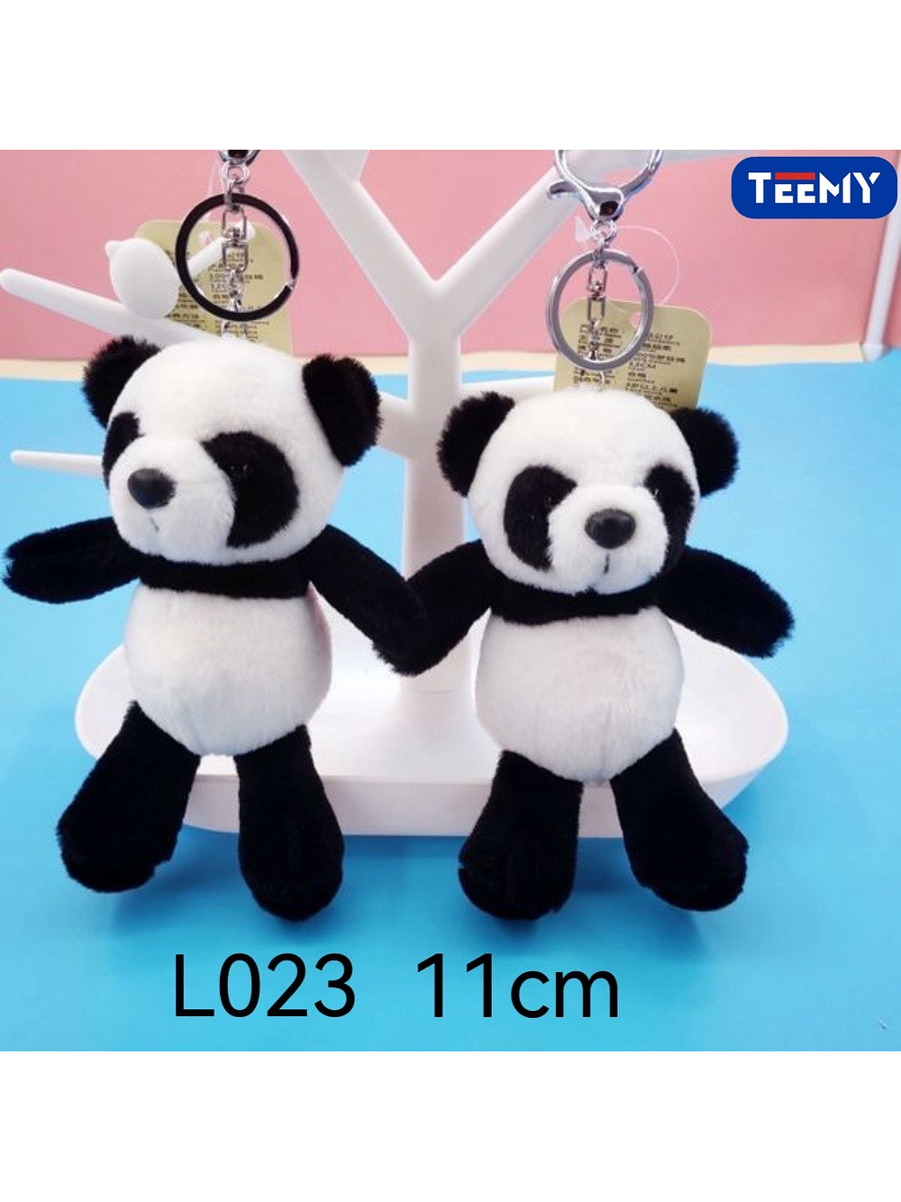 LLAVERO PELUCHE PANDA 11 CM PAQUETE 12 PCS