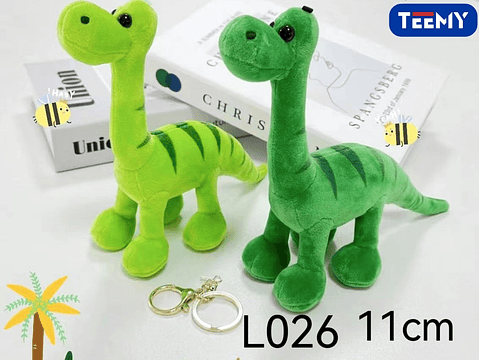 LLAVERO PELUCHE DINOSAURIO 11 CM PAQUETE 12 PCS (L026)