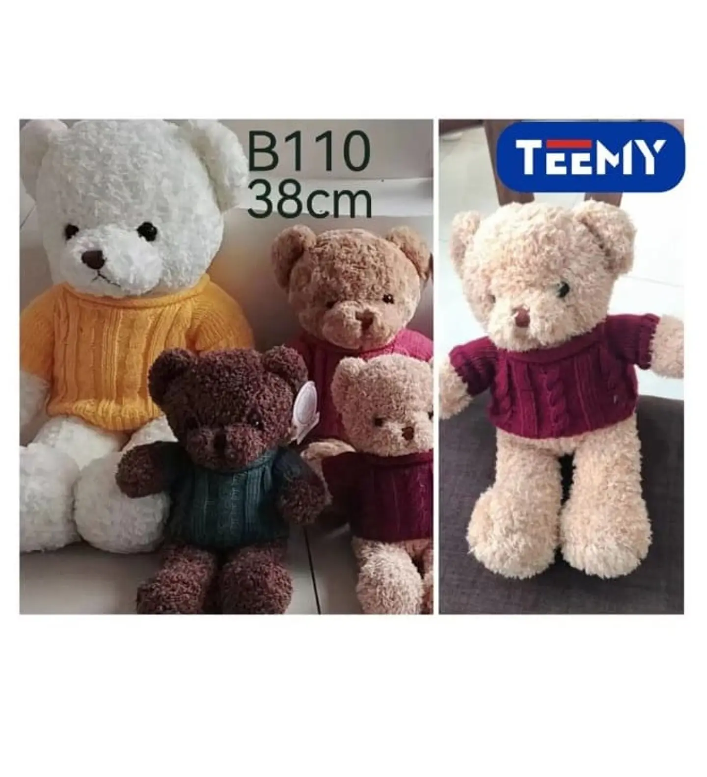 PELUCHE OSO 38 CM , 3 DEL MISMO POR MAYOR  (B110) 1