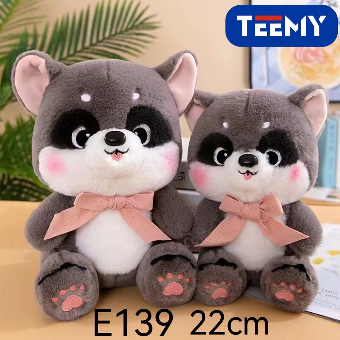 PELUCHE MAPACHE 22 CM   , PRECIO PUBLICADO ES AL POR MAYOR Y DEBEN SER 3 UNIDADES DEL MISMO  (E139) 1