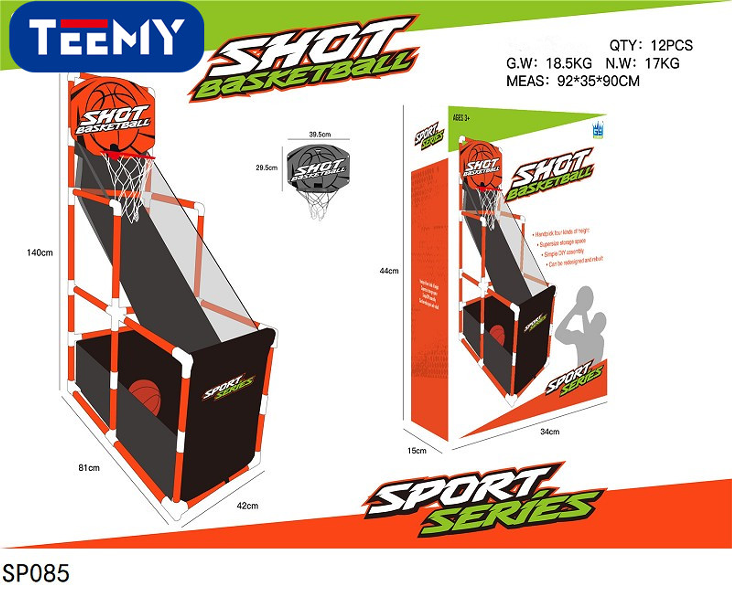 SALA DE JUEGO DE BASQUET, , PRECIO PUBLICADO ES AL POR MAYOR Y DEBEN SER 3 UNIDADES DEL MISMO  (SP085) 1