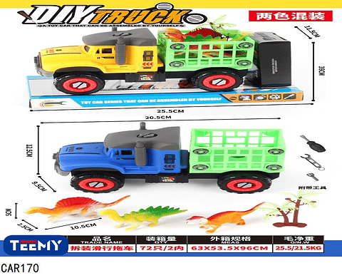 CARRO CON DINOSAURIOS , PRECIO PUBLICADO ES AL POR MAYOR Y DEBEN SER 3 UNIDADES DEL MISMO  (CAR170)