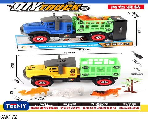 CARRO CON ANIMALES , PRECIO PUBLICADO ES AL POR MAYOR Y DEBEN SER 3 UNIDADES DEL MISMO  (CAR172)