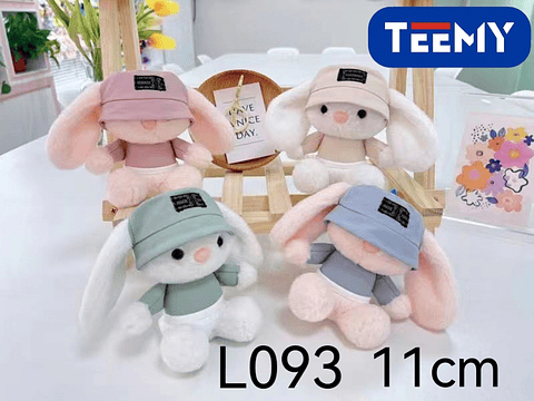 LLAVERO PELUCHE CONEJO 11 CM PAQUETE 12 PCS