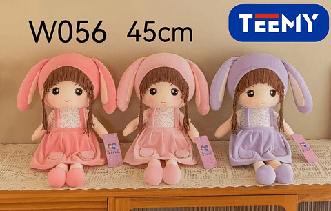 PELUCHE MUÑECA PEPONA 45 CM , PRECIO PUBLICADO ES AL POR MAYOR Y DEBEN SER 3 UNIDADES DEL MISMO  (W056)