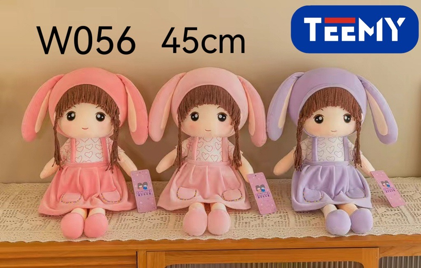 PELUCHE MUÑECA PEPONA 45 CM , PRECIO PUBLICADO ES AL POR MAYOR Y DEBEN SER 3 UNIDADES DEL MISMO  (W056) 1
