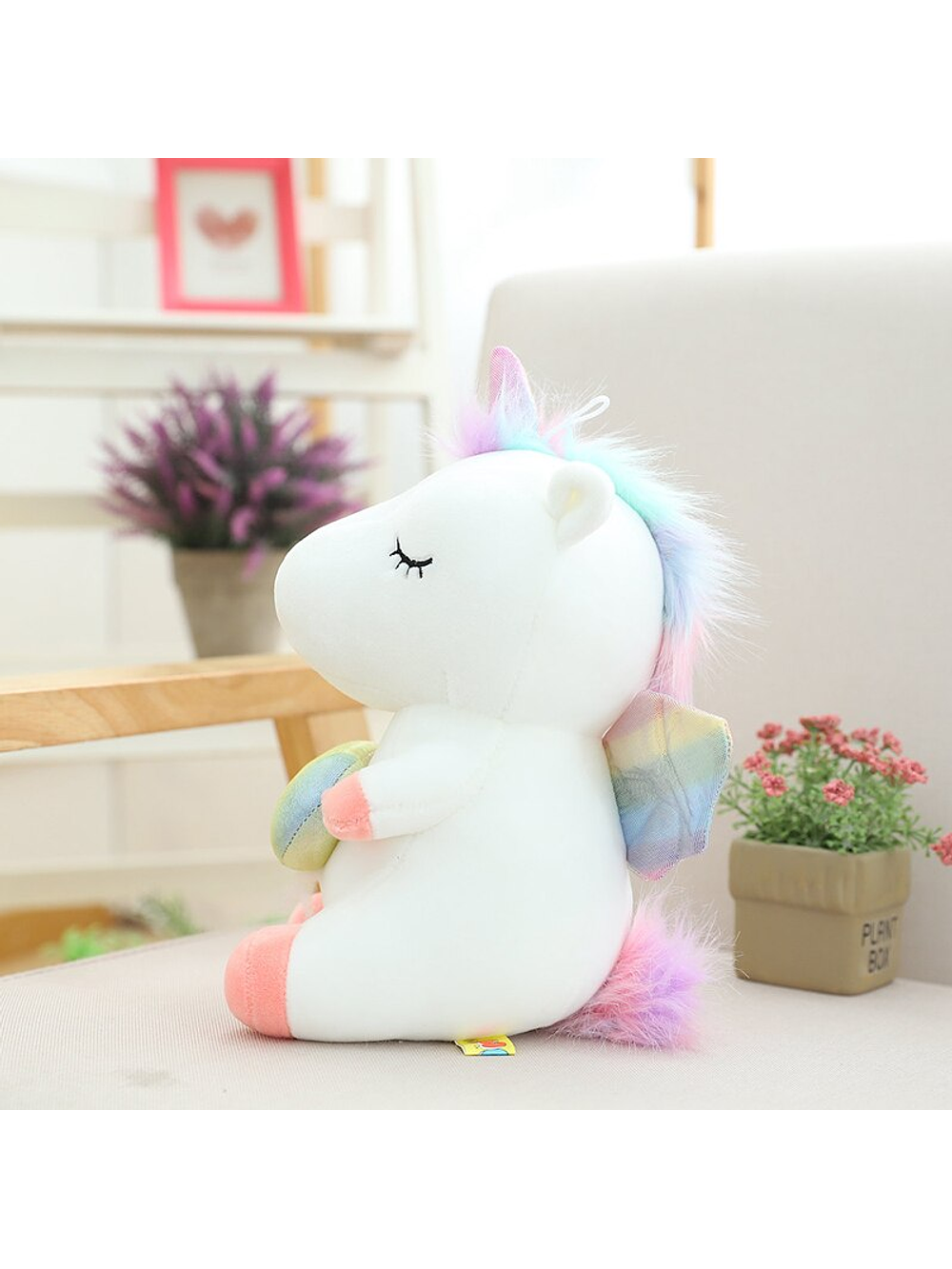 PELUCHE UNICORNIO  23cm, PRECIO PUBLICADO ES AL POR MAYOR Y DEBEN SER 4 UNIDADES DEL MISMO  4