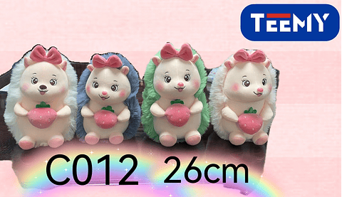 PELUCHE ERIZO 26 CM, PRECIO PUBLICADO ES AL POR MAYOR Y DEBEN SER 3 UNIDADES DEL MISMO  (C012)