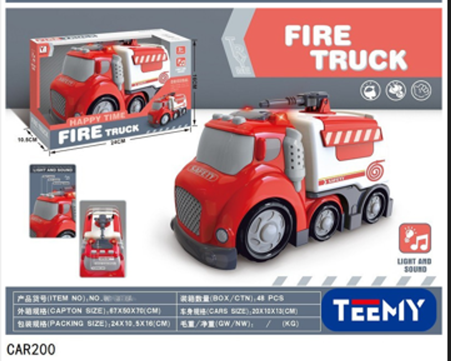 CARRO BOMBEROS, PRECIO PUBLICADO ES AL POR MAYOR Y DEBEN SER 3 UNIDADES DEL MISMO  (CAR200) 1