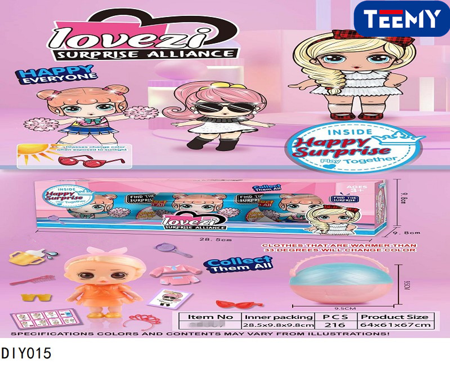 MUÑECA CON ACCESORIOS , PRECIO PUBLICADO ES AL POR MAYOR Y DEBEN SER 3 UNIDADES DEL MISMO  (DIY015) 1