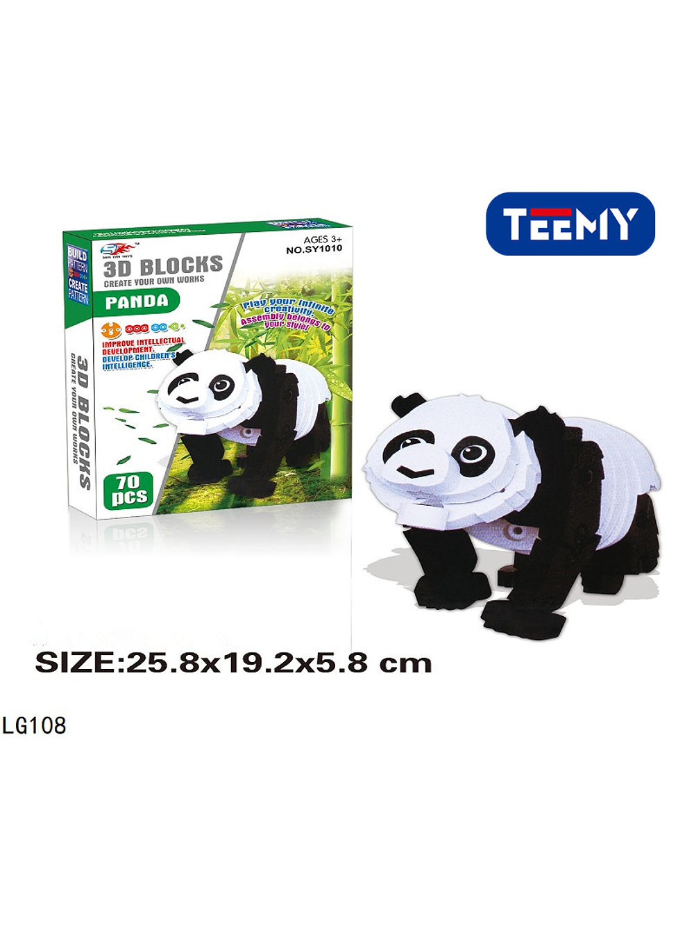 BLOQUE 3 D DE ANIMALES (PANDA)  , PRECIO PUBLICADO ES AL POR MAYOR Y DEBEN SER 4 UNIDADES DEL MISMO 