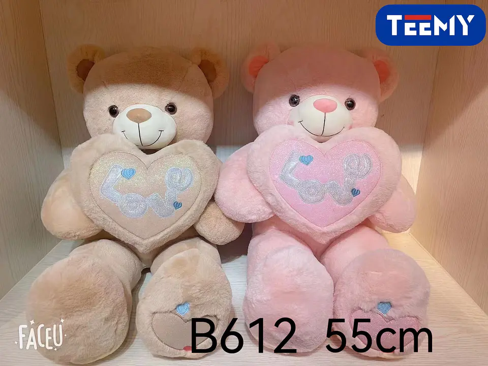 PELUCHE OSO AMOR 55 CM CORAZON CON LUZ  , 3 DEL MISMO POR MAYOR  (B612) 1