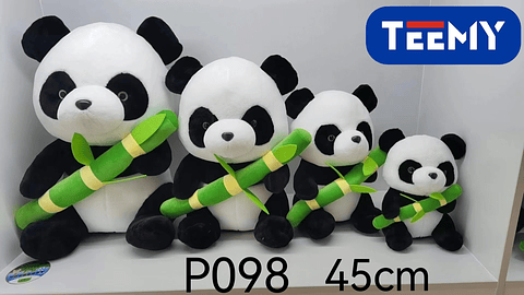 PELUCHE PANDA 45 CM  , PRECIO PUBLICADO ES AL POR MAYOR Y DEBEN SER 3 UNIDADES DEL MISMO  (P098)