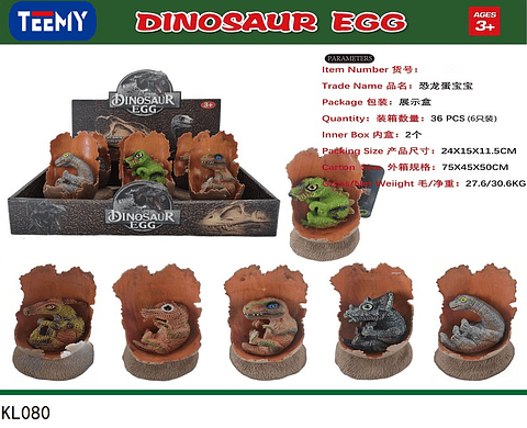 HUEVOS DE DINOSAURIO PAQUETE 6 PCS