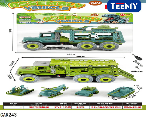 CARRO MILITAR CON ACCESORIOS  , PRECIO PUBLICADO ES AL POR MAYOR Y DEBEN SER 3 UNIDADES DEL MISMO  (CAR243)