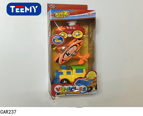 TREN CON AVION Y CARRO , PRECIO PUBLICADO ES AL POR MAYOR Y DEBEN SER 3 UNIDADES DEL MISMO  (CAR237)