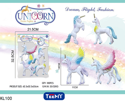 SET DE UNICORNIOS  , PRECIO PUBLICADO ES AL POR MAYOR Y DEBEN SER 3 UNIDADES DEL MISMO  (KL100)