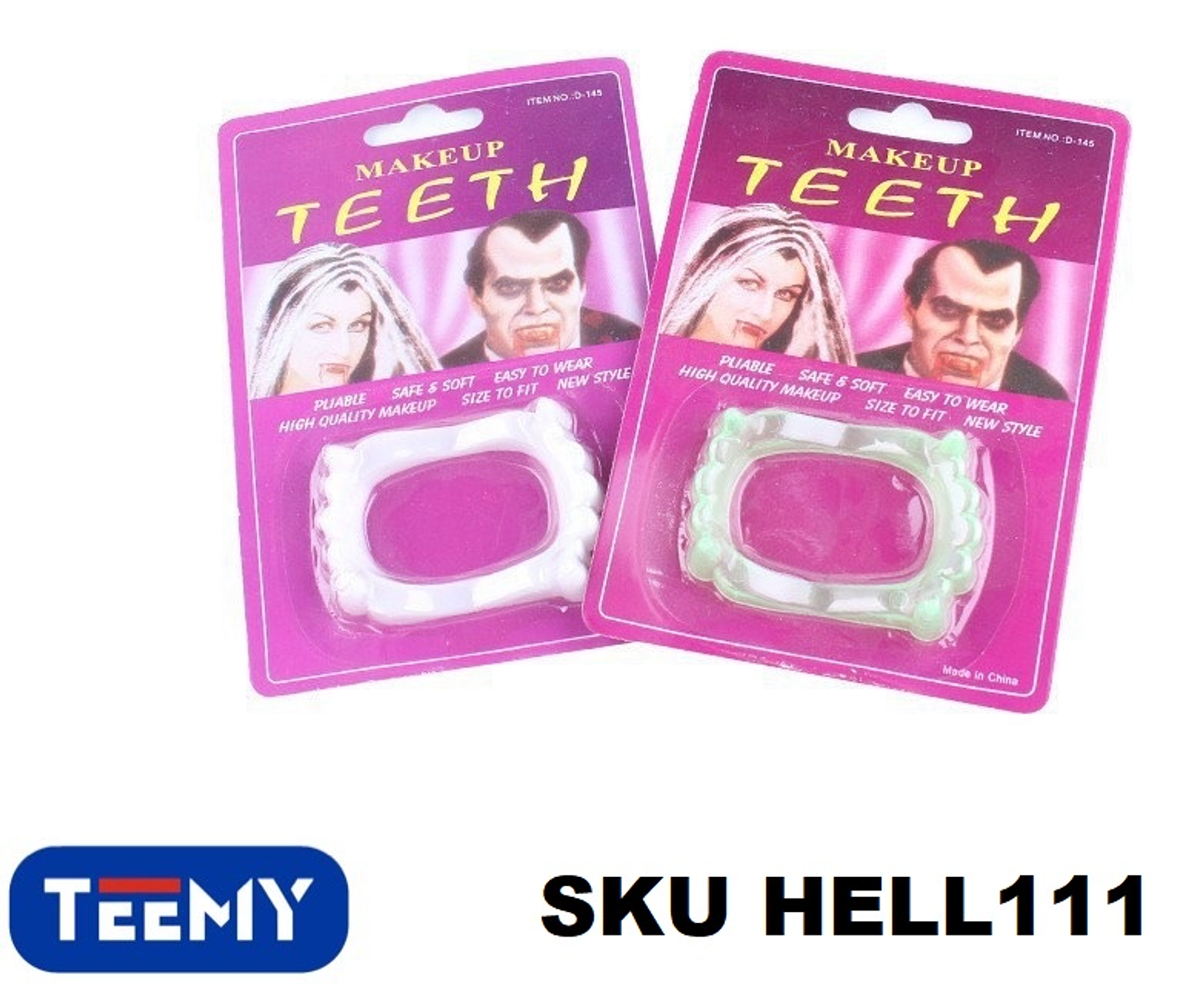 DIENTES VAMPIRO PAQUETE 12 PZAS (HELL111) 1