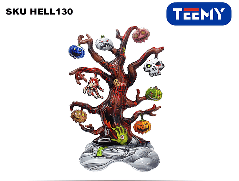 GLOBOS HALLOWEEN PAQUETE 6 PZAS MEDIDAS 131 X 85 (HELL130)