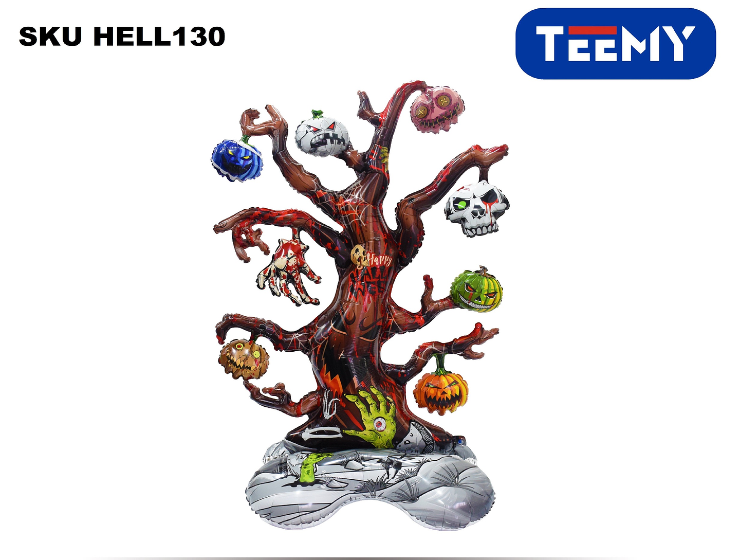 GLOBOS HALLOWEEN PAQUETE 6 PZAS MEDIDAS 131 X 85 (HELL130) 1