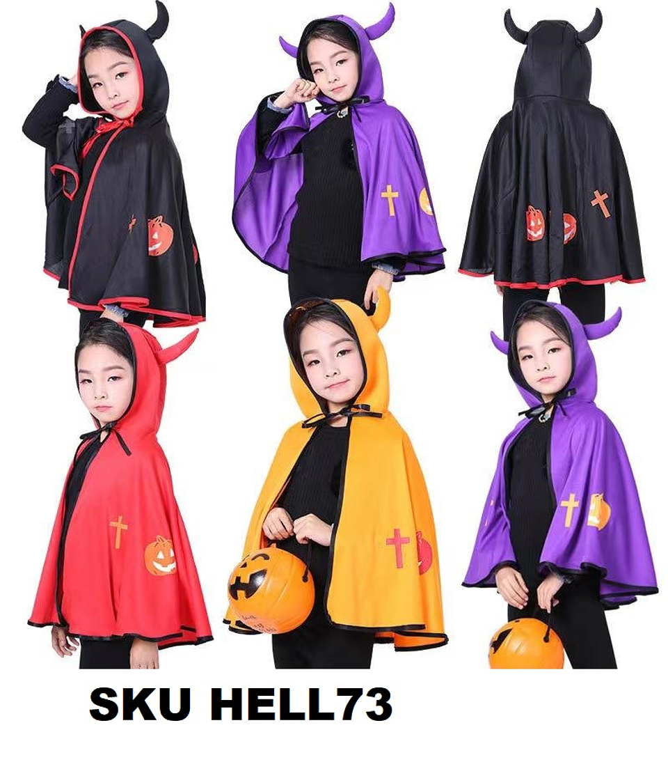 DISFRAZ HALLOWEEN CAPA, PAQUETE 10 PZAS (HELL73) 1
