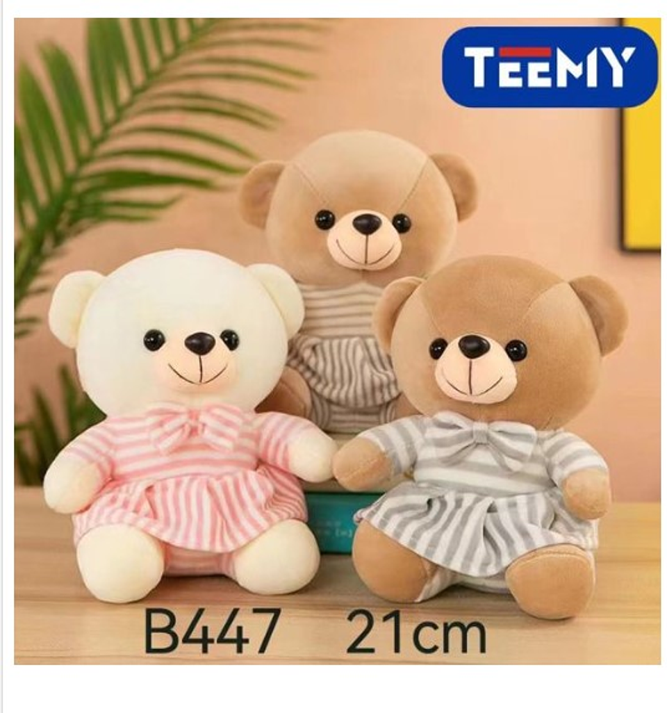 PELUCHE OSO 21 CM  , PRECIO PUBLICADO ES AL POR MAYOR Y DEBEN SER 3 UNIDADES DEL MISMO  (B447) 1