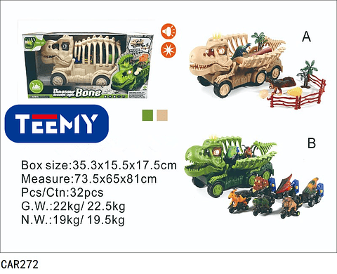 CARRO DINOSAURIO  , PRECIO PUBLICADO ES AL POR MAYOR Y DEBEN SER 3 UNIDADES DEL MISMO 