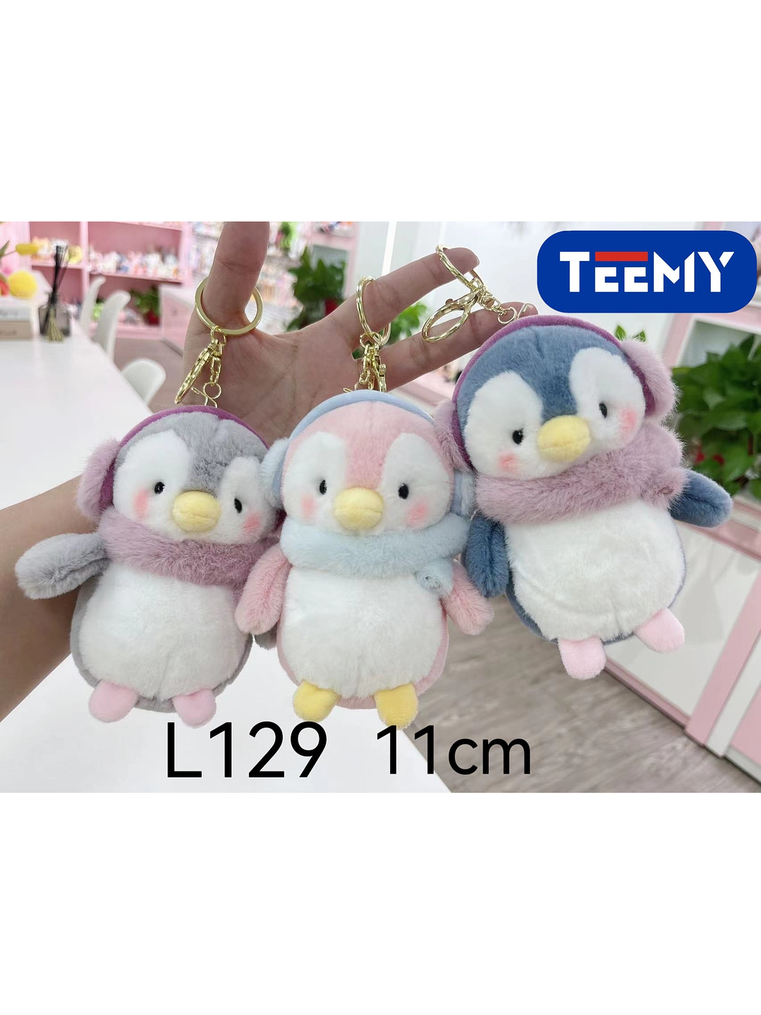 LLAVERO PELUCHE PINGUINO 11 CM PAQUETE 12 PCS 1