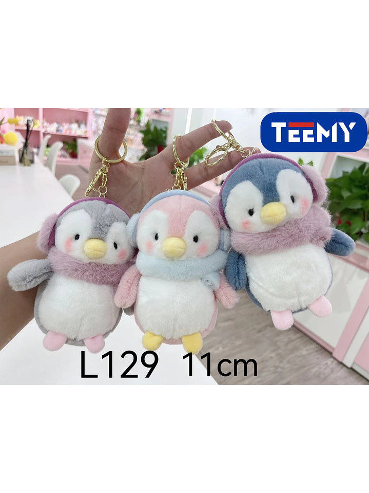 LLAVERO PELUCHE PINGUINO 11 CM PAQUETE 12 PCS 1