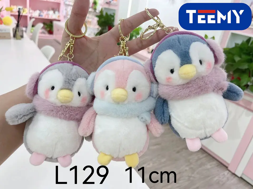 LLAVERO PELUCHE PINGUINO 11 CM PAQUETE 12 PCS (L129) 1