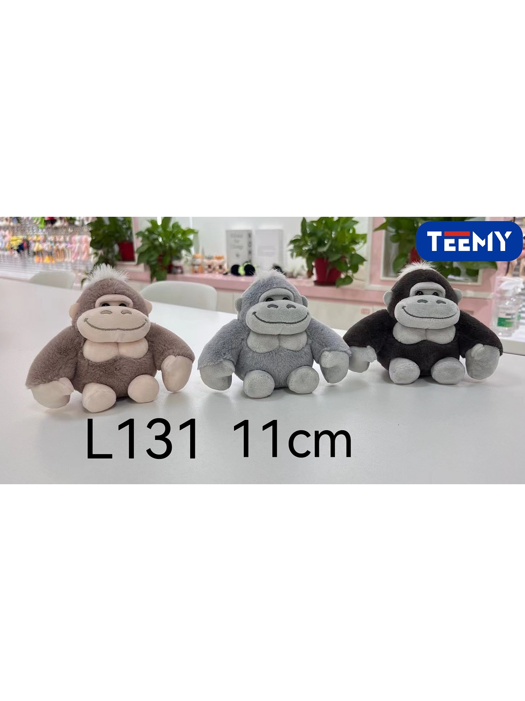 LLAVERO PELUCHE GORILA 11 CM PAQUETE 12 PCS 1