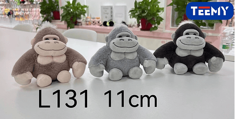 LLAVERO PELUCHE GORILA 11 CM PAQUETE 12 PCS (L131)
