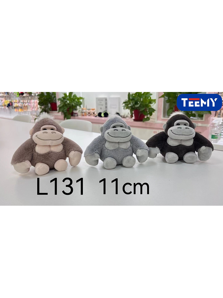 LLAVERO PELUCHE GORILA 11 CM PAQUETE 12 PCS 1