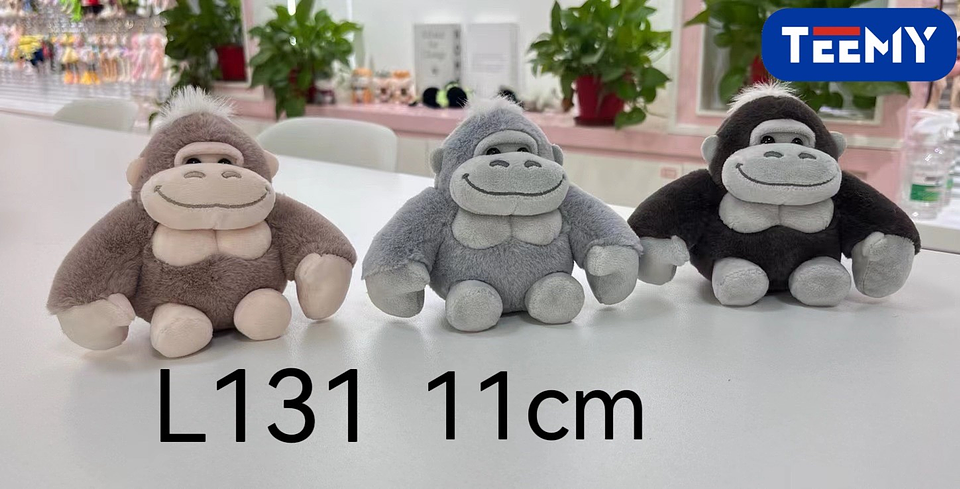 LLAVERO PELUCHE GORILA 11 CM PAQUETE 12 PCS (L131) 1