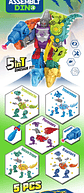DINOSAURIO ARMABLE 5 EN 1, PRECIO PUBLICADO ES AL POR MAYOR Y DEBEN SER 3 UNIDADES DEL MISMO  (KL012) - Miniatura 1