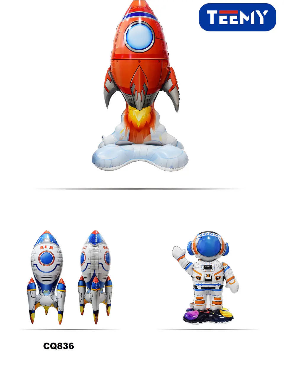 GLOBOS CUMPLEAÑOS  NAVE ESPACIAL Y ASTRONAUTA  PAQUETE 6 PIEZAS  (CQ836) 1