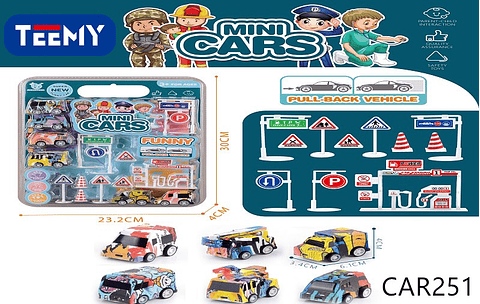 MINI CARROS CON ACCESORIOS DE TRAFICO CIUDAD , PRECIO PUBLICADO ES AL POR MAYOR Y DEBEN SER 3 UNIDADES DEL MISMO  (CAR251)