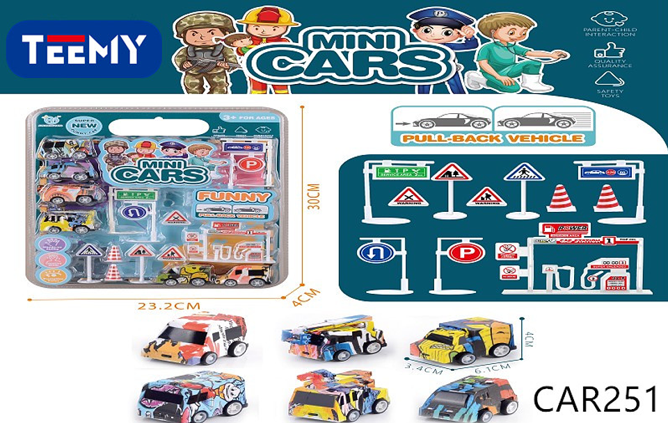 MINI CARROS CON ACCESORIOS DE TRAFICO CIUDAD , PRECIO PUBLICADO ES AL POR MAYOR Y DEBEN SER 3 UNIDADES DEL MISMO  (CAR251) 1