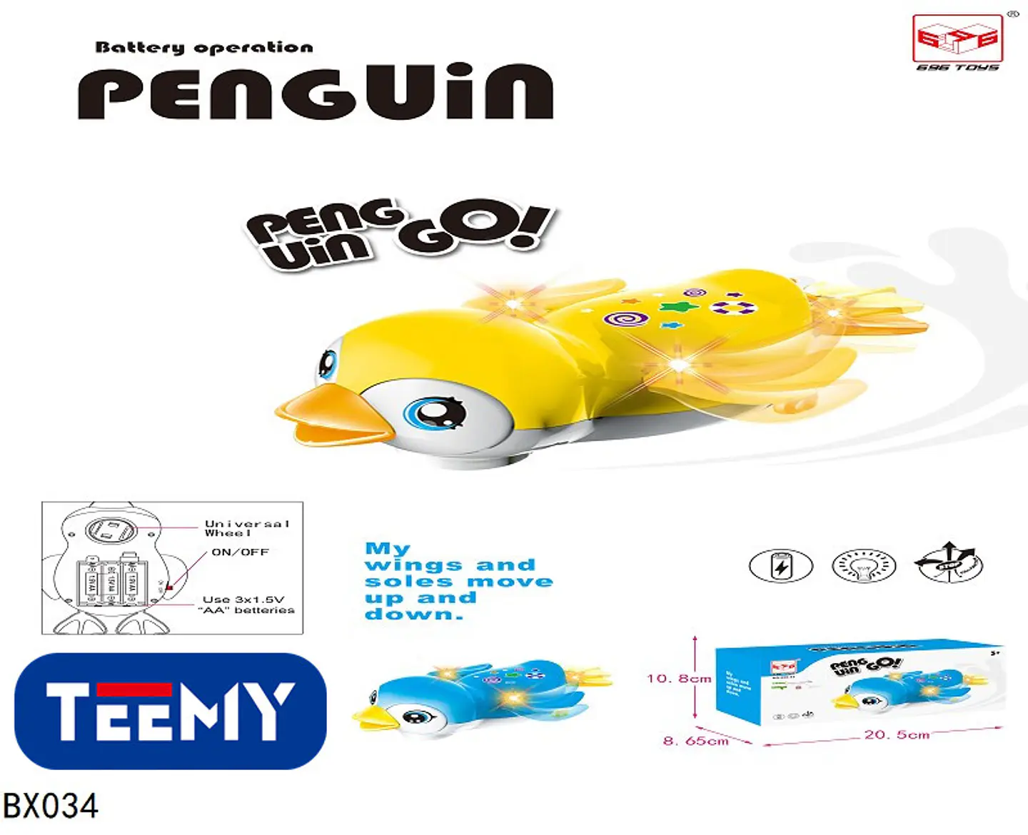 PINGUINO MUSICAL  , 3 DEL MISMO POR MAYOR  (BX034) 1