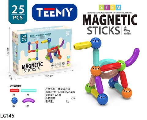 BLOQUES MAGNETICOS 25 PIEZAS  , PRECIO PUBLICADO ES AL POR MAYOR Y DEBEN SER 3 UNIDADES DEL MISMO  (LG146)