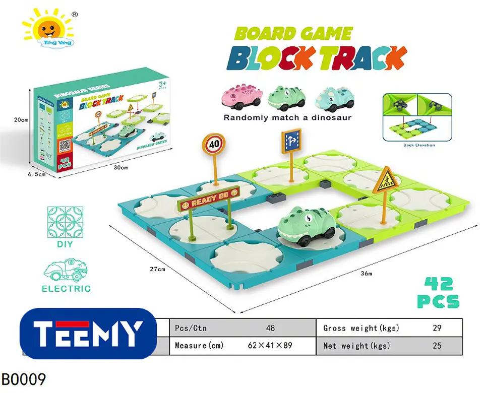PISTA DE CONTRUCCION BLOQUES 42 PIEZAS  , 3 DEL MISMO POR MAYOR  (BO009) 1
