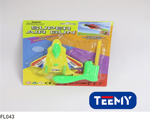 PISTOLA CON AVION LANZADOR  PAQUETE 12 PIEZAS (FL043)