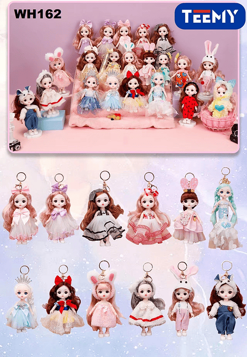 LLAVEROS MUÑECA PAQUETE 6 PIEZAS 16 CM (WH162)