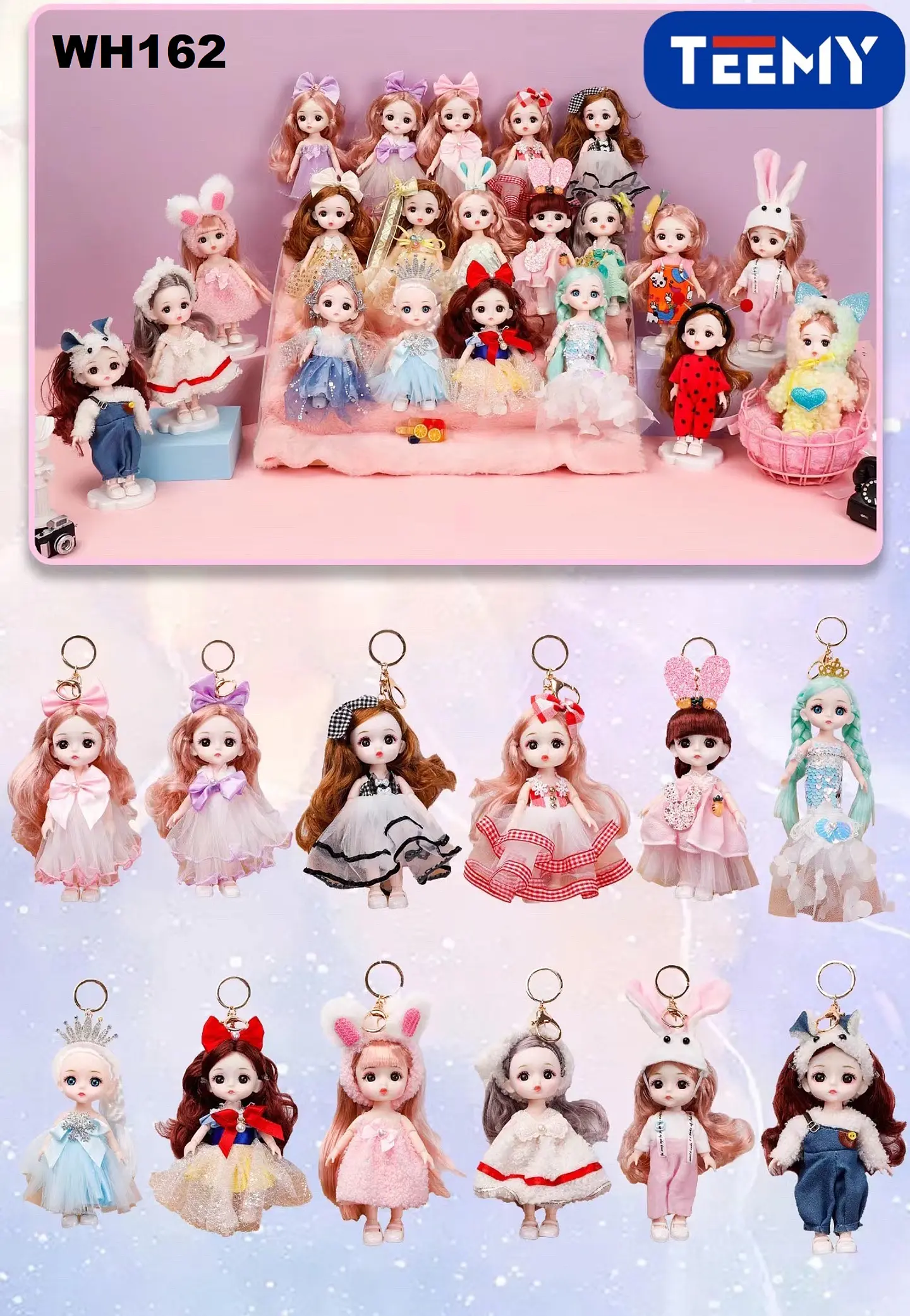 LLAVEROS MUÑECA PAQUETE 6 PIEZAS 16 CM (WH162) 1