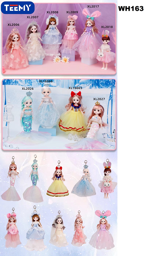 MUÑECAS LLAVERO 22 CM PAQUETE 6 PIEZAS  (WH163)